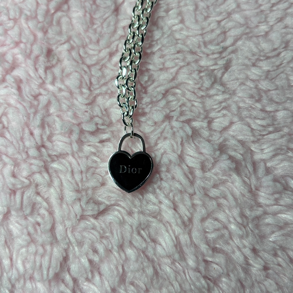 Dior Beauty Vip Gift Heart Lock Necklace